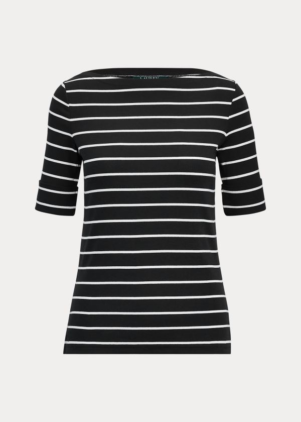 Ralph Lauren Striped Boatneck Top Dame Danmark (KOBRT7302)